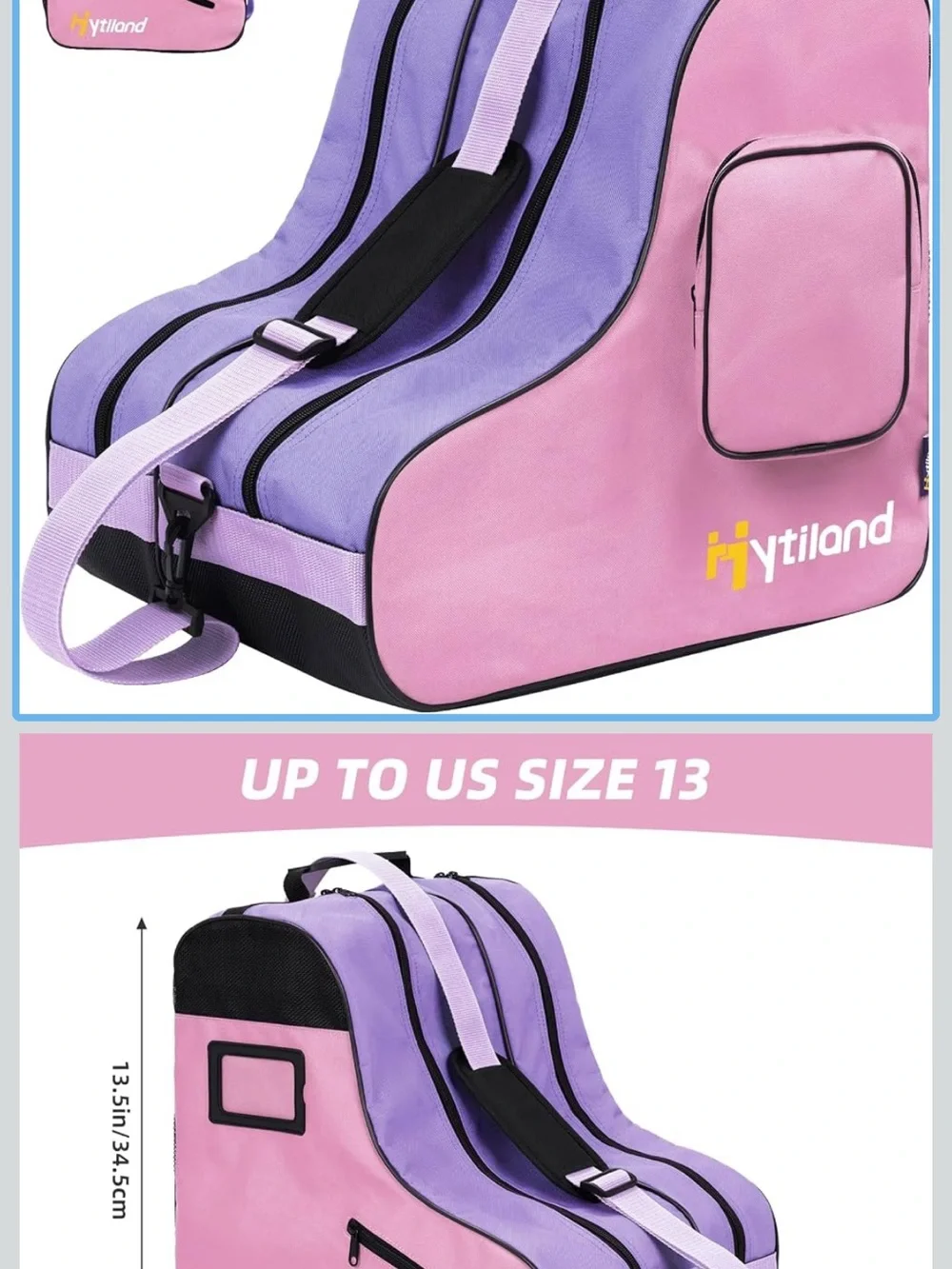 Pink & Purple Triple Skate Bag - Youth Storage Carrier